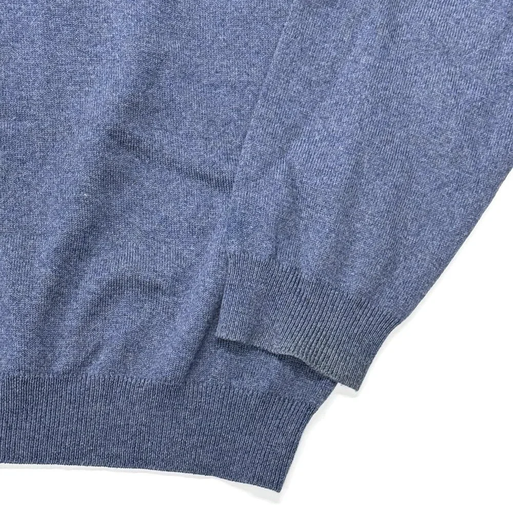 Brooks Brothers Sweater Mens Large Blue V-Neck‎ Merino Wool Stretch Pullover